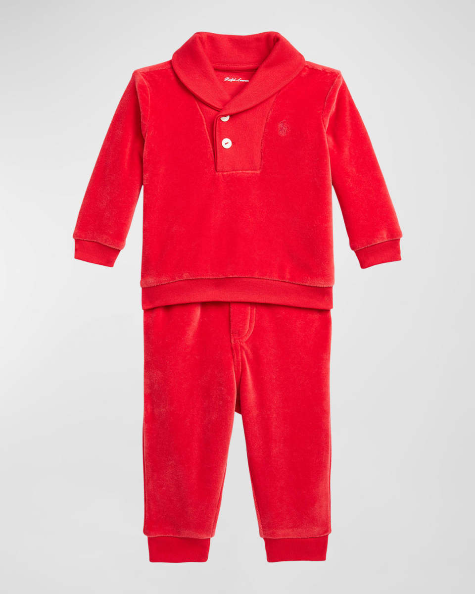 Boy's Two-Piece Velour Set, Size 6M-24